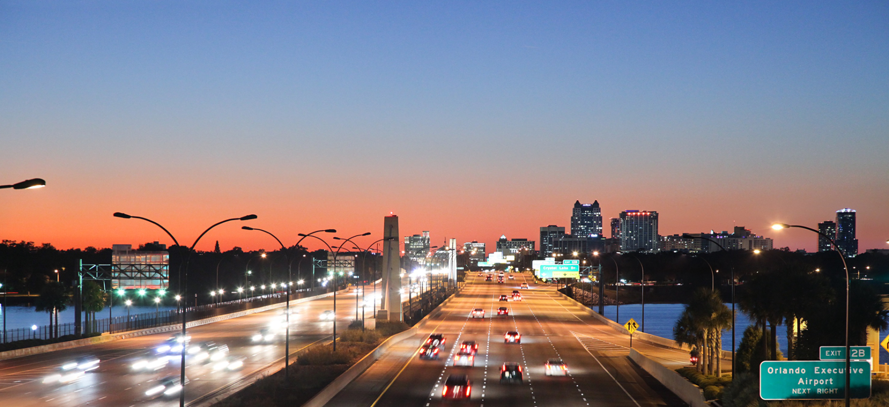 408 Expressway at twilight