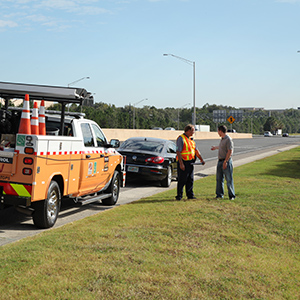 Road Ranger helping motorist along Central Florida Expressway