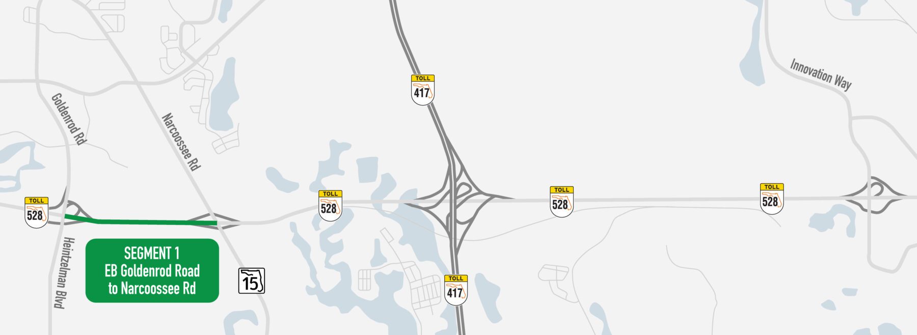 SR 528 Goldenrod Road to Narcoossee Road project map