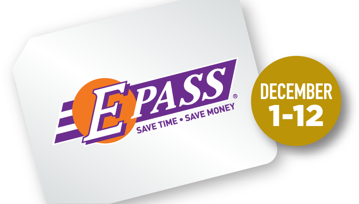 12 Days of E-PASS: Win $100 in Tolls. One Winner Daily Dec 1st - 12th
